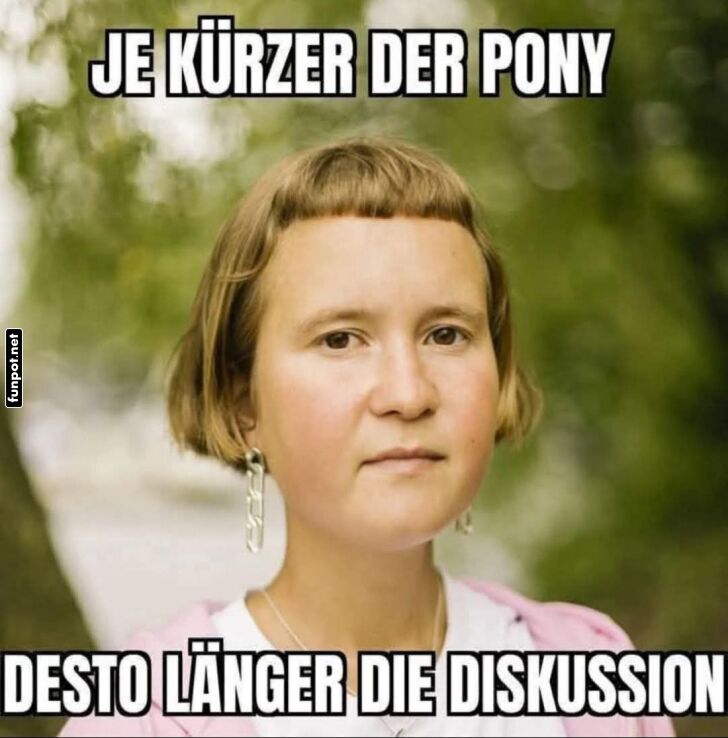 Lustiges Meme über Ponyfrisuren Lustiges Meme über Ponyfrisuren