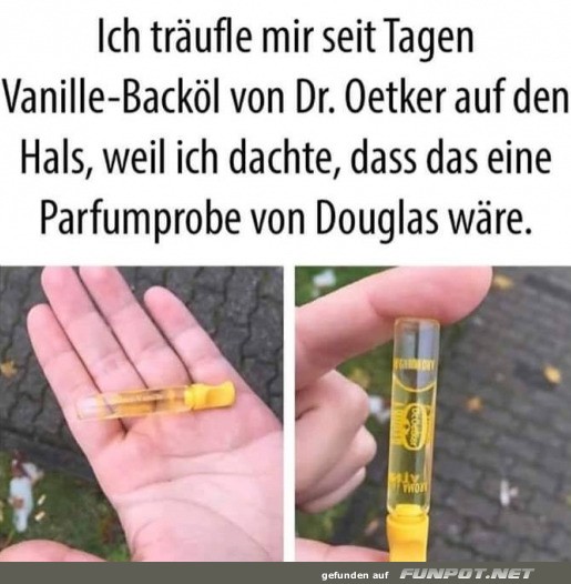 Missverständnis mit Vanille-Backöl Missverständnis mit Vanille-Backöl