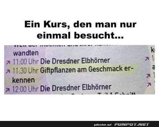 Ein Kurs, den man nur einmal besucht Ein Kurs, den man nur einmal besucht