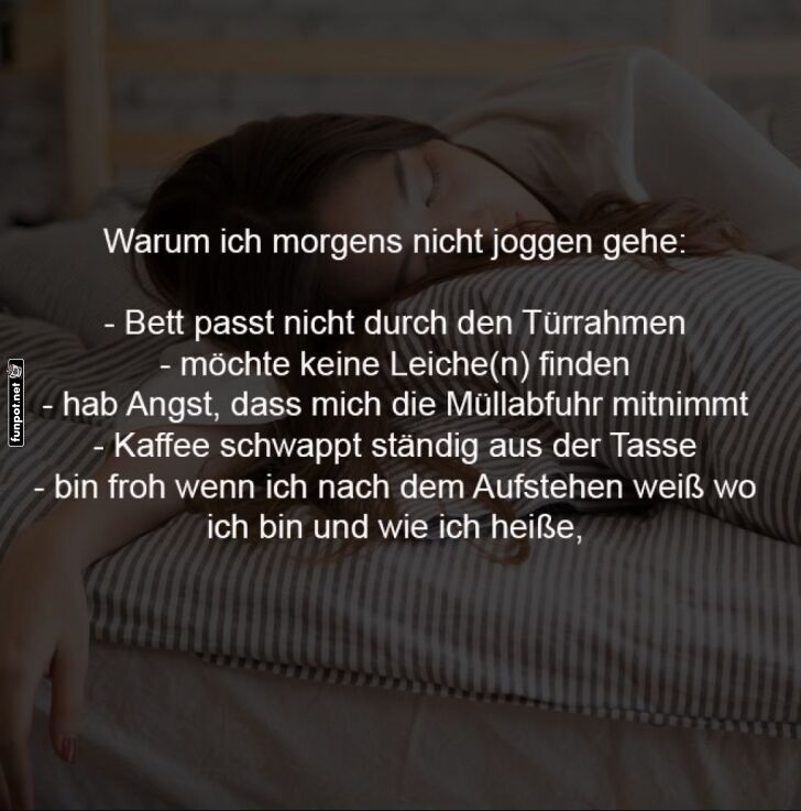 Morgens nicht joggen: Gründe Morgens nicht joggen: Gründe