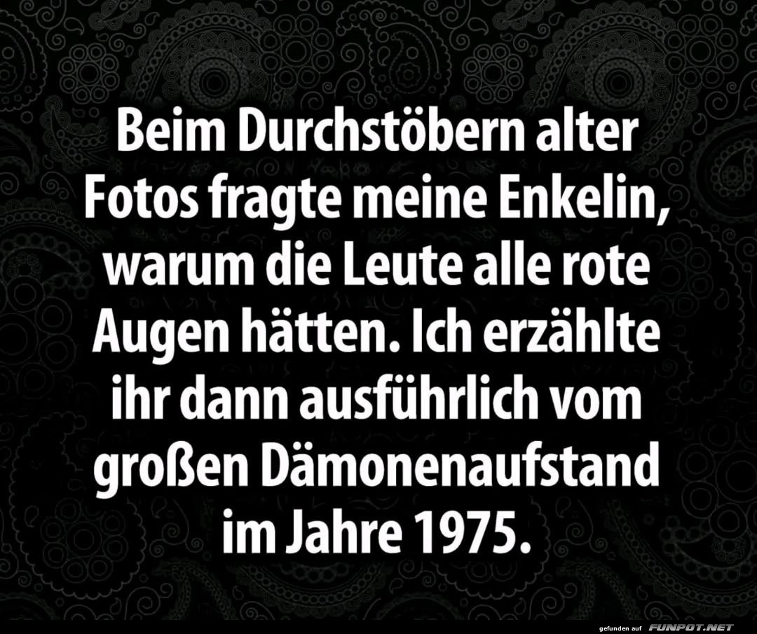 Humor über rote Augen in alten Fotos Humor über rote Augen in alten Fotos
