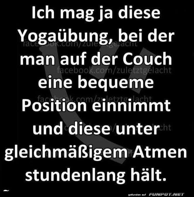 Bequeme Yogaübung auf der Couch Bequeme Yogaübung auf der Couch