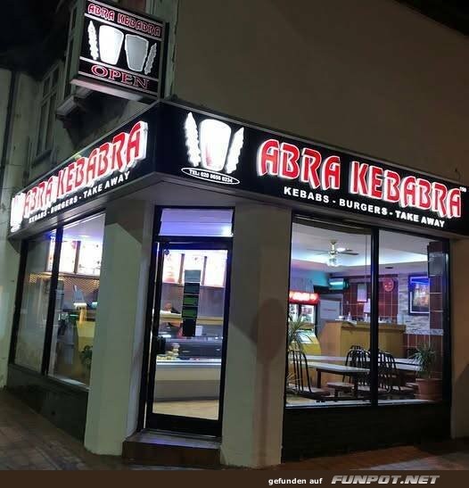 Abra Kebabra Fast Food Restaurant Sign