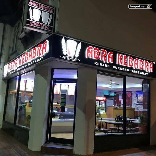 Abra Kebabra Fast Food Restaurant Sign Abra Kebabra Fast Food Restaurant Sign