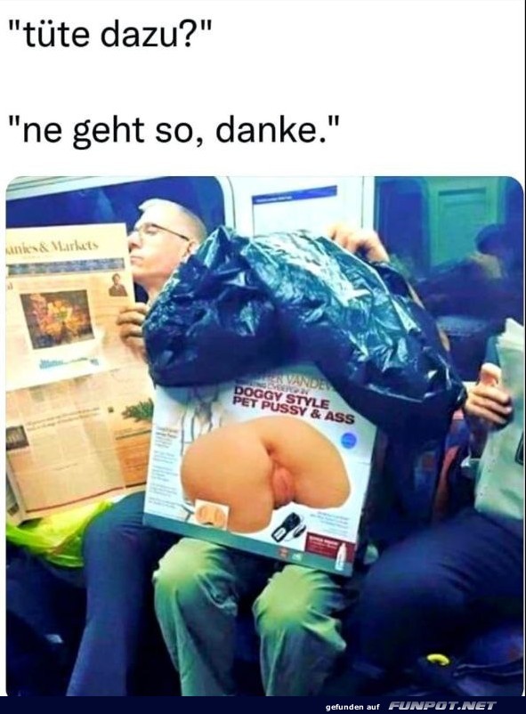 Humorvolle Szene in der U-Bahn Humorvolle Szene in der U-Bahn