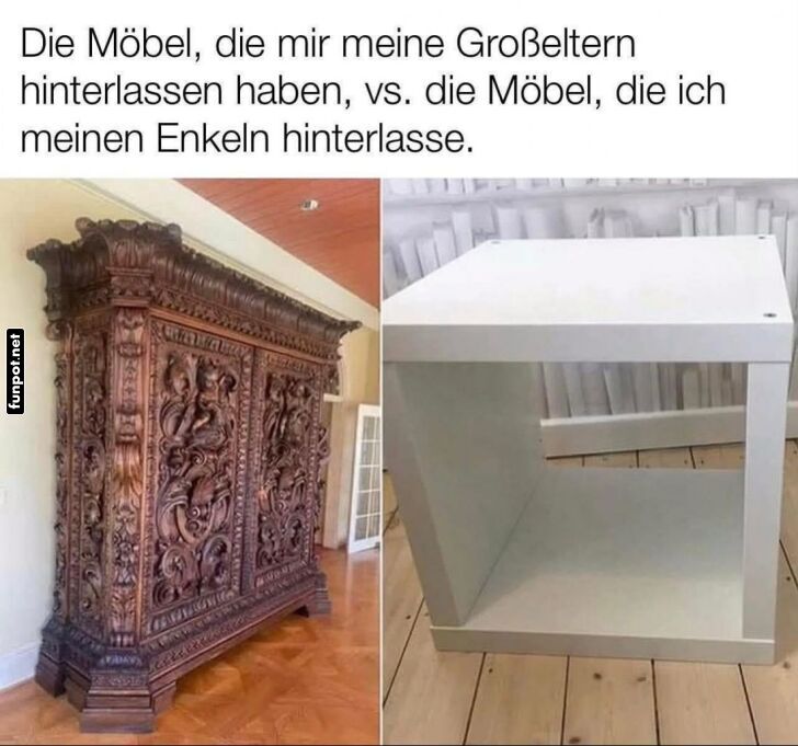 Vergleich der Möbelgenerationen Vergleich der Möbelgenerationen