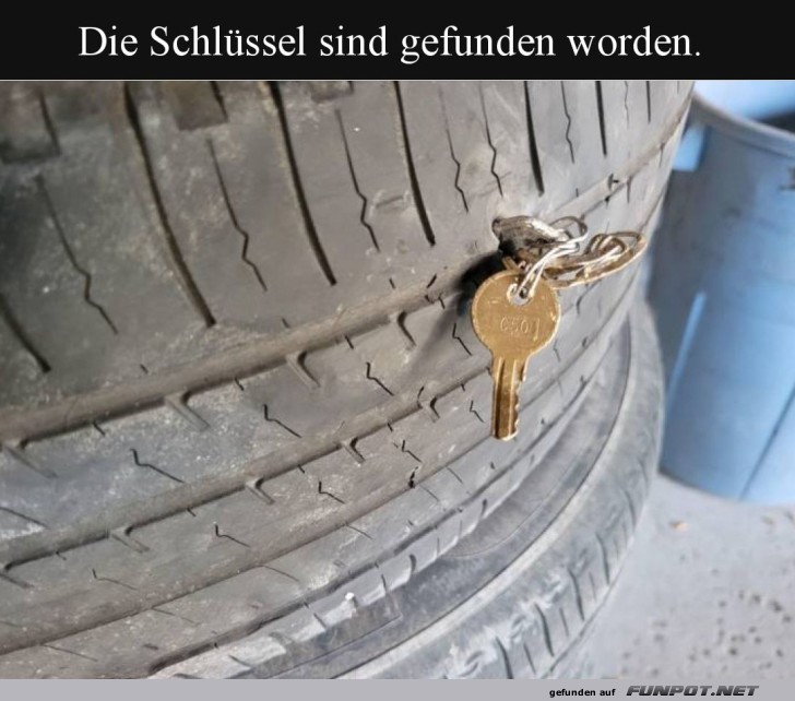 Schlüssel am Autoreifen gefunden Schlüssel am Autoreifen gefunden