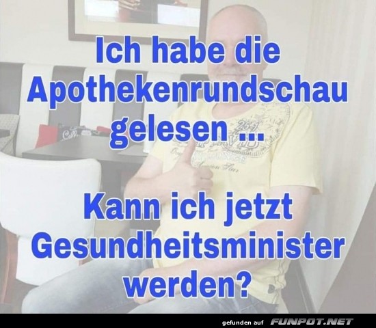 Kann ich Gesundheitsminister werden? Kann ich Gesundheitsminister werden?