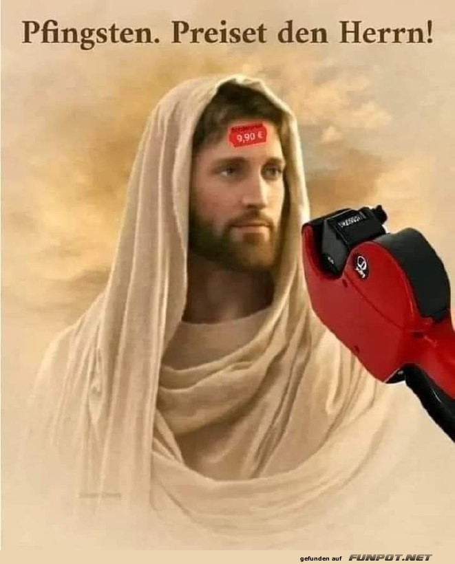 Humorvolle Darstellung religiöser Szene Humorvolle Darstellung religiöser Szene