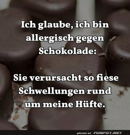 Allergisch gegen Schokolade Spaß Allergisch gegen Schokolade Spaß