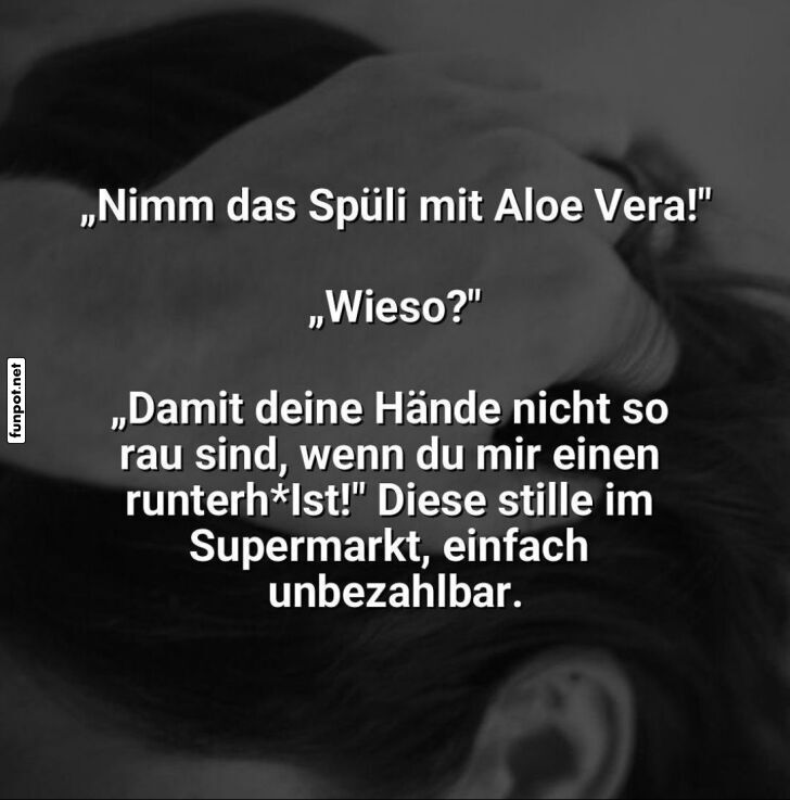 Witziger Dialog über Spülmittel im Supermarkt Witziger Dialog über Spülmittel im Supermarkt
