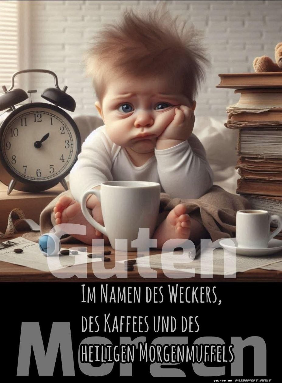 Schlafloser Morgen mit Kaffee und Wecker Schlafloser Morgen mit Kaffee und Wecker