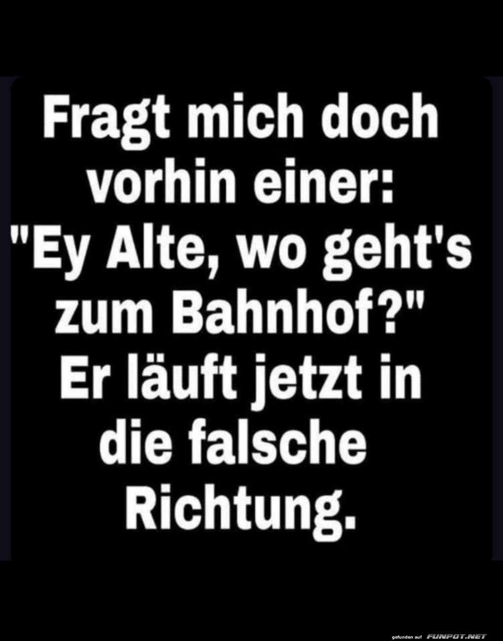 Lustiger Dialog über den Weg zum Bahnhof Lustiger Dialog über den Weg zum Bahnhof