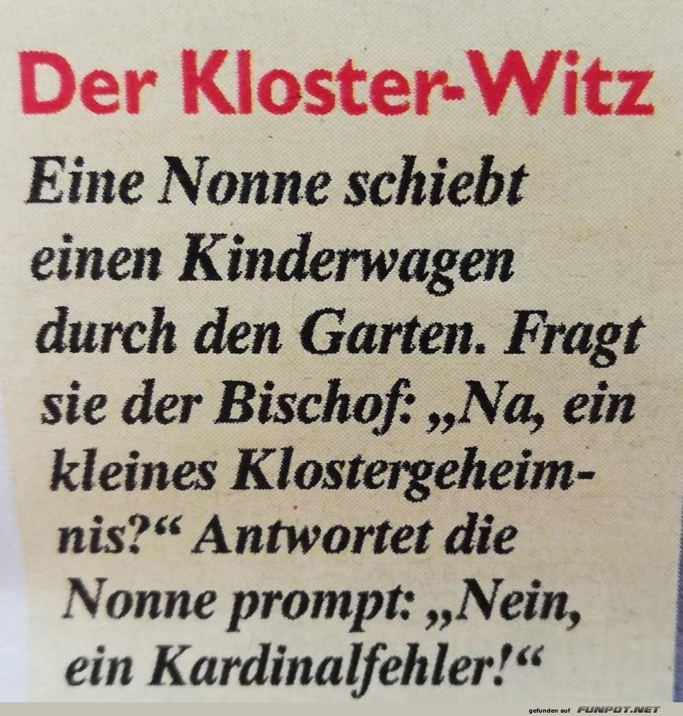 Humorvoller Kloster-Witz Humorvoller Kloster-Witz