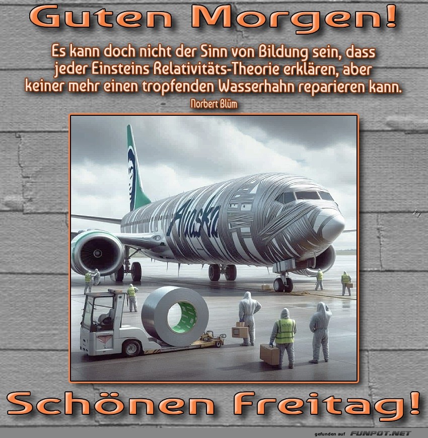 Guten Morgen mit humorvollem Flugzeugbild Guten Morgen mit humorvollem Flugzeugbild