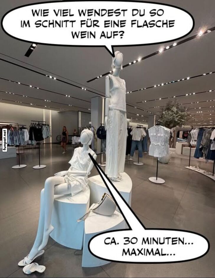 Mannequins diskutieren über Weinzeit Mannequins diskutieren über Weinzeit