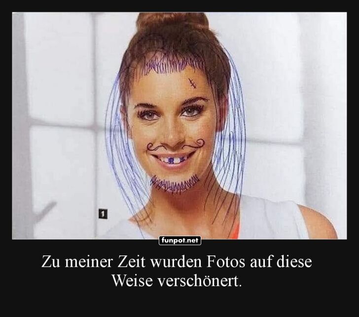 Humorvoller Vergleich von Bildbearbeitung Humorvoller Vergleich von Bildbearbeitung