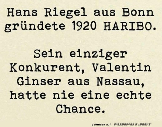 HARIBO-Grndung durch Hans Riegel 1920