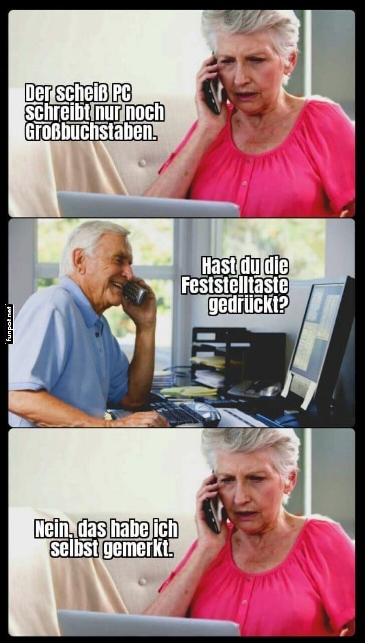 Oma und der Feststelltasten-Fauxpas Oma und der Feststelltasten-Fauxpas