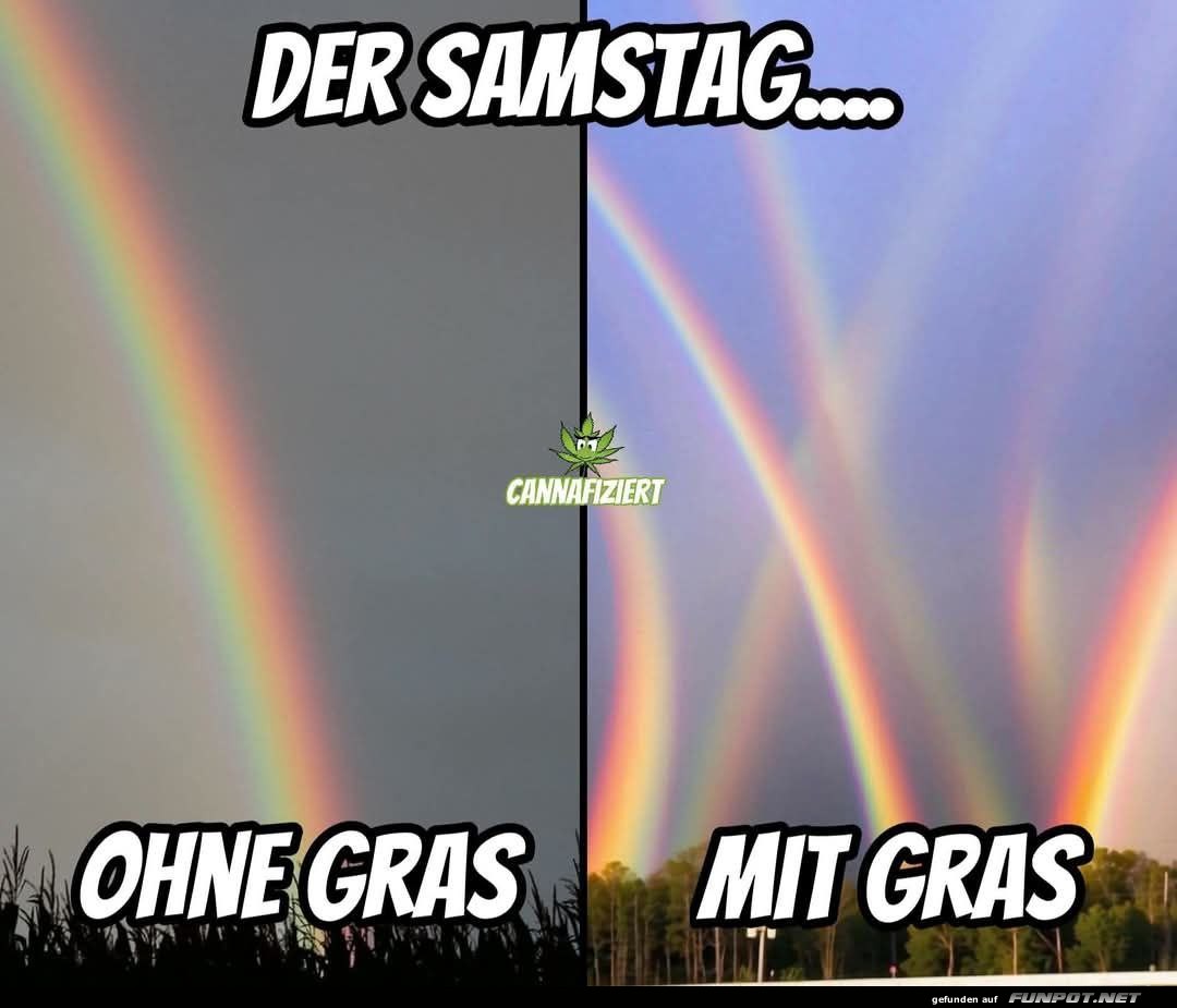 Vergnüglicher Vergleich des Samstags mit Regenbogen Vergnüglicher Vergleich des Samstags mit Regenbogen