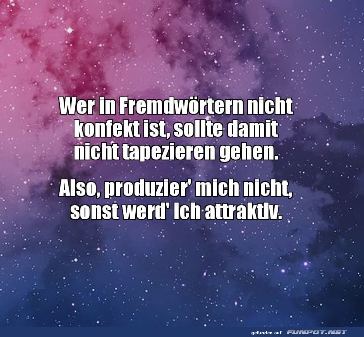 Witzige Sprche ber Fremdwrter und Attraktivitt