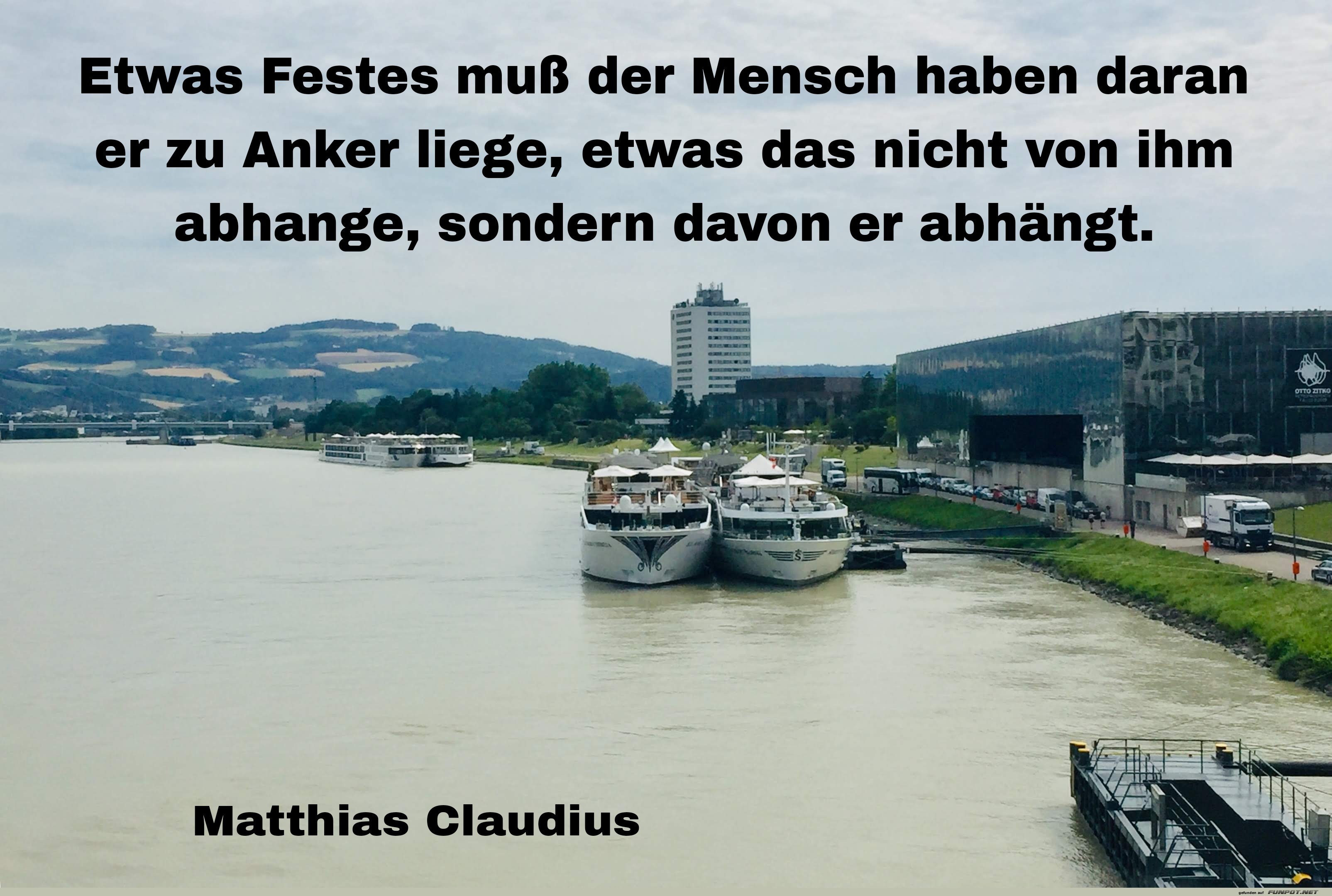 Flusspanorama und motivierendes Zitat Flusspanorama und motivierendes Zitat