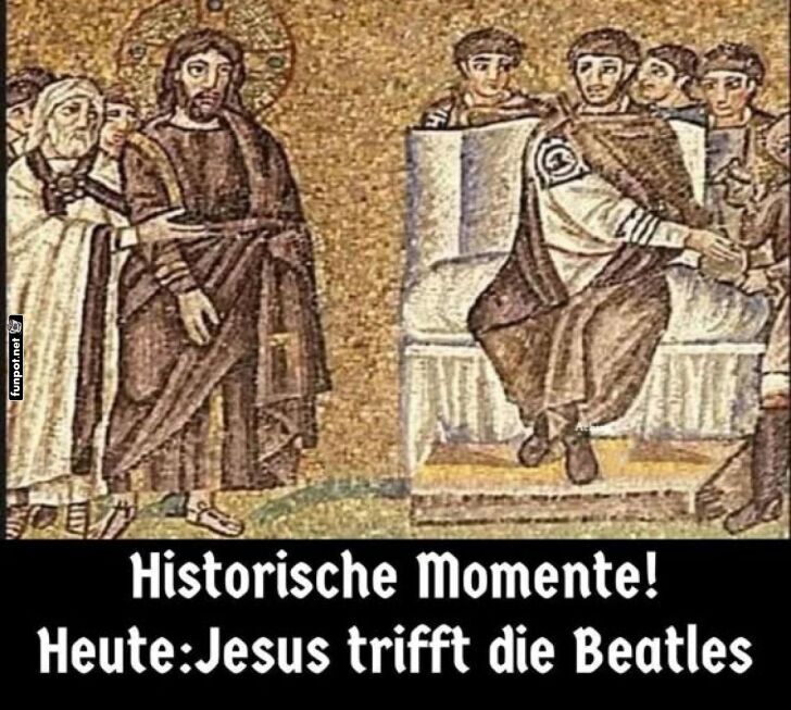 Kreative Bildmontage: Jesus trifft die Beatles Kreative Bildmontage: Jesus trifft die Beatles