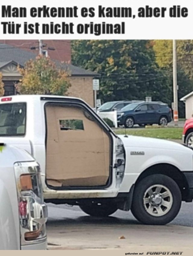 Improvisierte Autotür bringt Lacher Improvisierte Autotür bringt Lacher