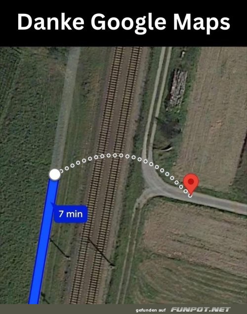Google Maps zeigt ungewöhnlichen Weg Google Maps zeigt ungewöhnlichen Weg
