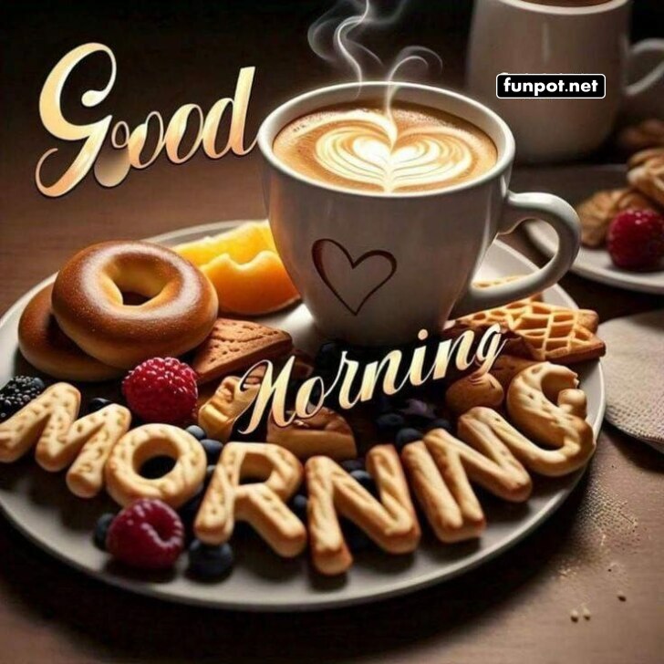 Herzlicher Morgenkaffee und Gebäck Herzlicher Morgenkaffee und Gebäck