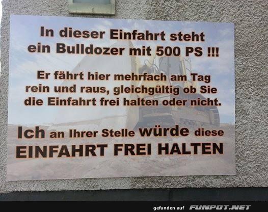 Aufforderung zur freien Einfahrt Aufforderung zur freien Einfahrt