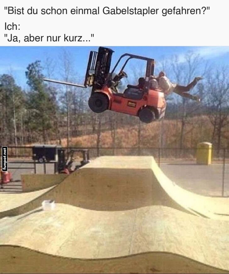 Abenteuerlust mit Gabelstapler