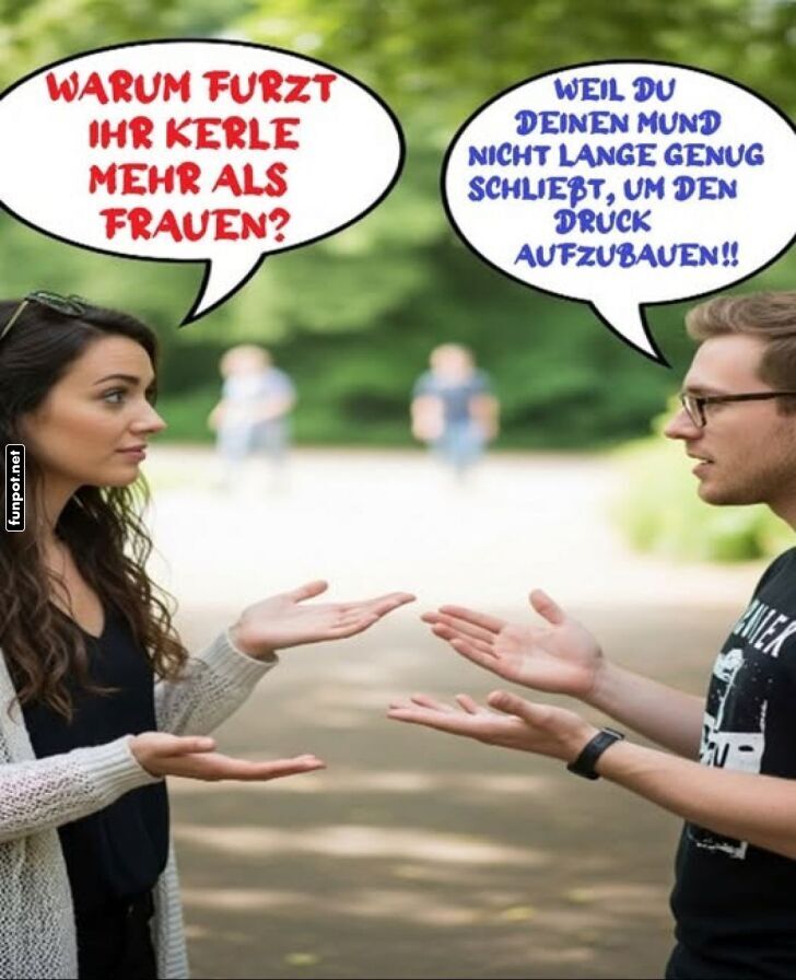 Lustige Diskussion zwischen Mann und Frau Lustige Diskussion zwischen Mann und Frau