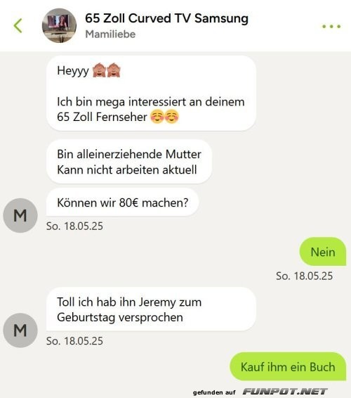 Verhandlung über Samsung TV Kauf Verhandlung über Samsung TV Kauf
