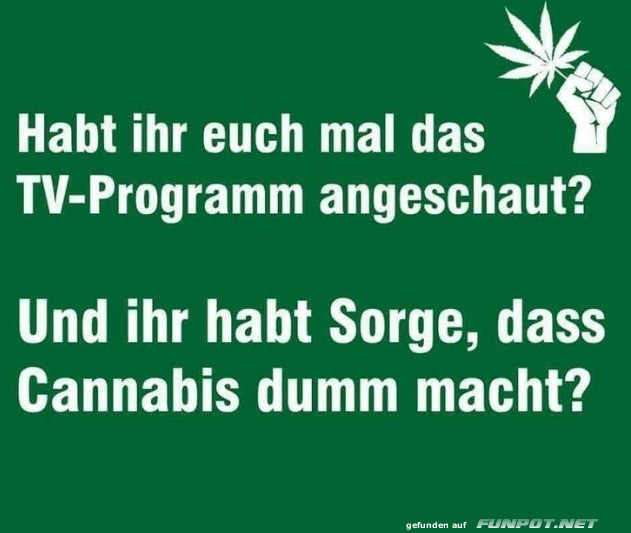 Vergleich zwischen TV und Cannabis Vergleich zwischen TV und Cannabis