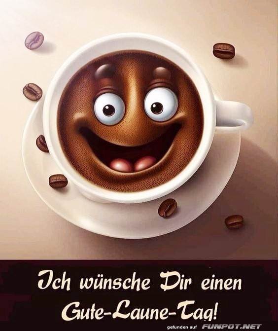 Fröhliches Kaffee-Gesicht für gute Laune Fröhliches Kaffee-Gesicht für gute Laune