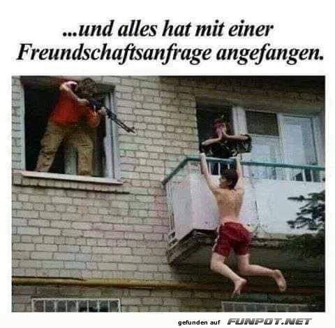 Humorvolle Freundschaftsanfrage-Situation Humorvolle Freundschaftsanfrage-Situation