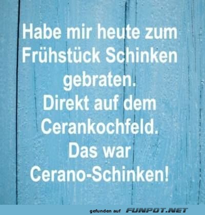 Lustiger Schinken-Frühstückswitz Lustiger Schinken-Frühstückswitz