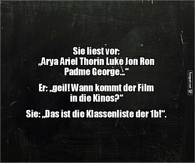 Lustiger Dialog über Namen und Klassenliste Lustiger Dialog über Namen und Klassenliste
