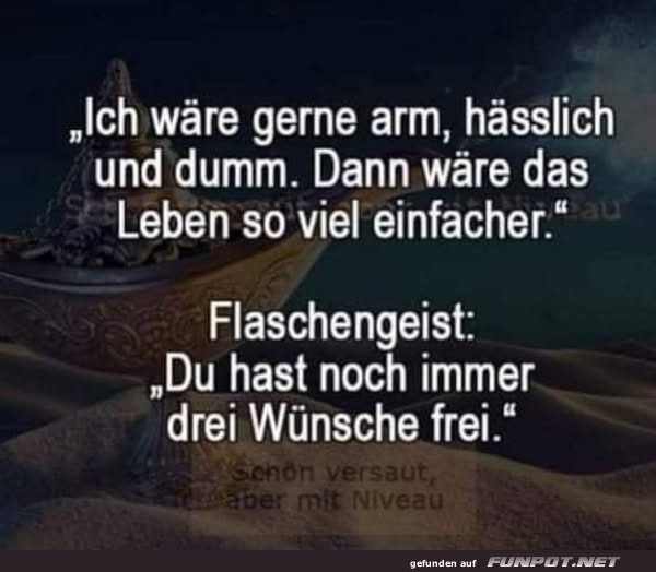 Witziger Dialog mit dem Flaschengeist Witziger Dialog mit dem Flaschengeist