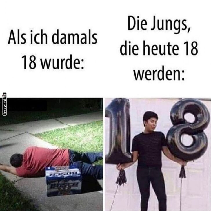 Historischer Vergleich: 18 werden damals und heute Historischer Vergleich: 18 werden damals und heute