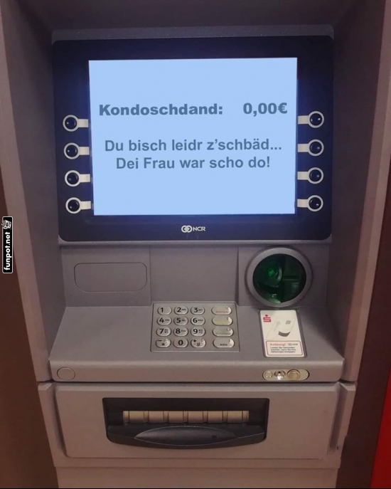 Lustige Geldautomat-Nachricht Lustige Geldautomat-Nachricht