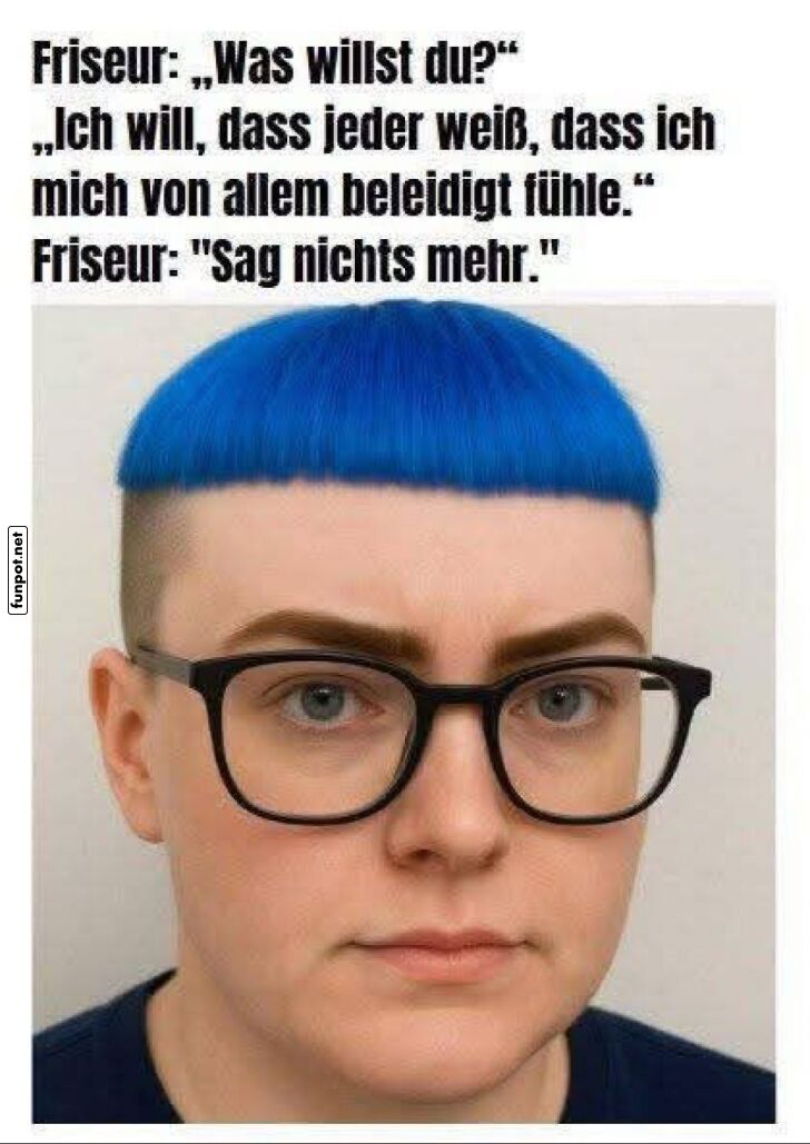 Lustiges Friseurerlebnis mit Blauem Pony Lustiges Friseurerlebnis mit Blauem Pony