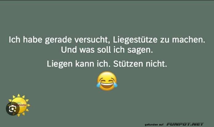 Lustiger Spruch über Liegestütze Lustiger Spruch über Liegestütze
