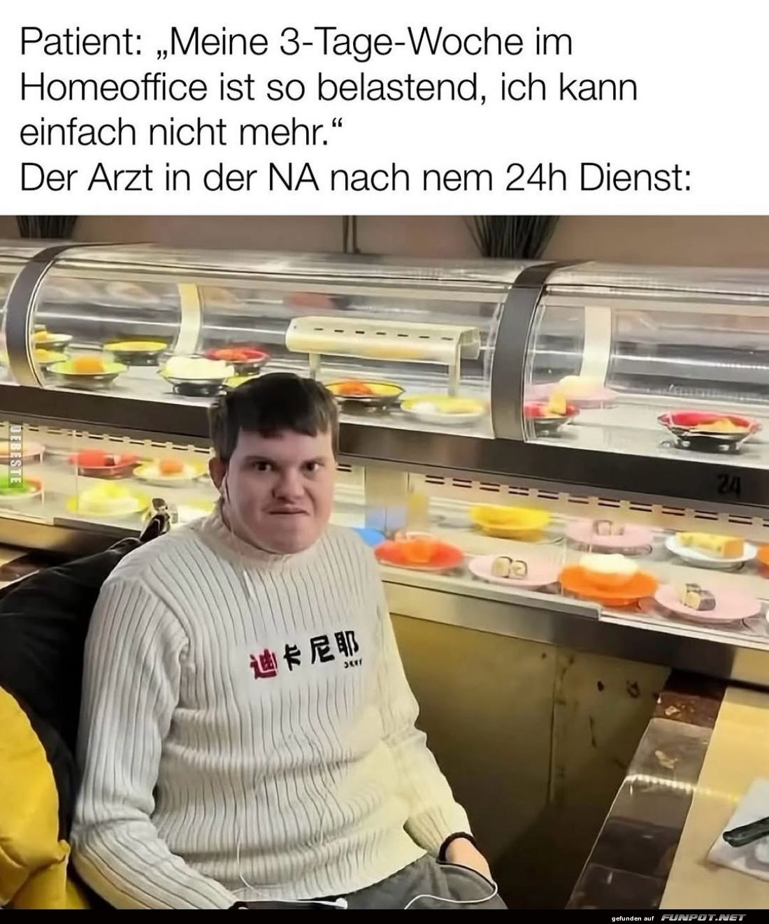 Arzt im Sushi-Restaurant nach 24h Dienst Arzt im Sushi-Restaurant nach 24h Dienst