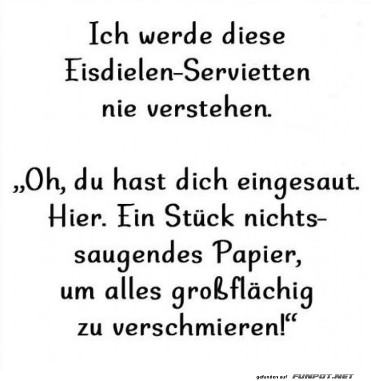 Humor über Eiscreme-Servietten Humor über Eiscreme-Servietten