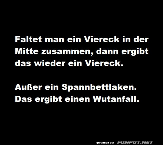 Komik über Viereck und Spannbettlaken Komik über Viereck und Spannbettlaken
