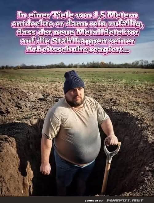 Mann entdeckt Metallerkennung Fehlalarm