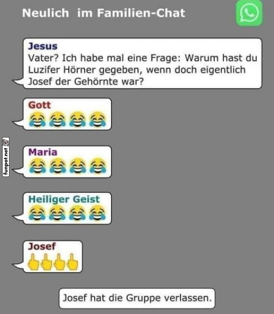 Witzige Unterhaltung im Familien-Chat Witzige Unterhaltung im Familien-Chat