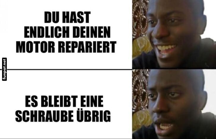 Wenn eine Schraube übrig bleibt Wenn eine Schraube übrig bleibt